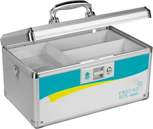 Medicine Lock Box,locking medicine box,【Large】 14.37 8.86 × 7.68 inch,lock