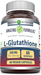 Amazing Formulas Reduced L-Glutathione Supplement 500 Mg 60 Veggie