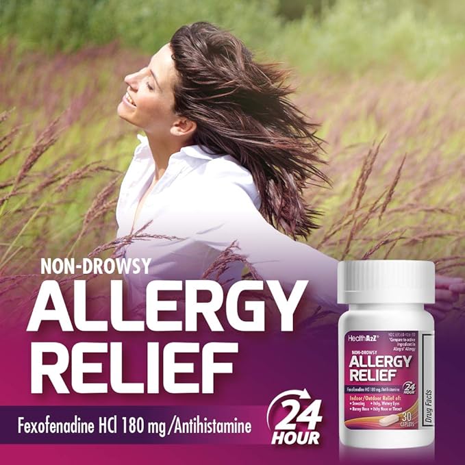 HealthA2Z Fexofenadine Hydrochloride 180mg, Antihistamine 24-Hour Antihistamine (30 Count 1))