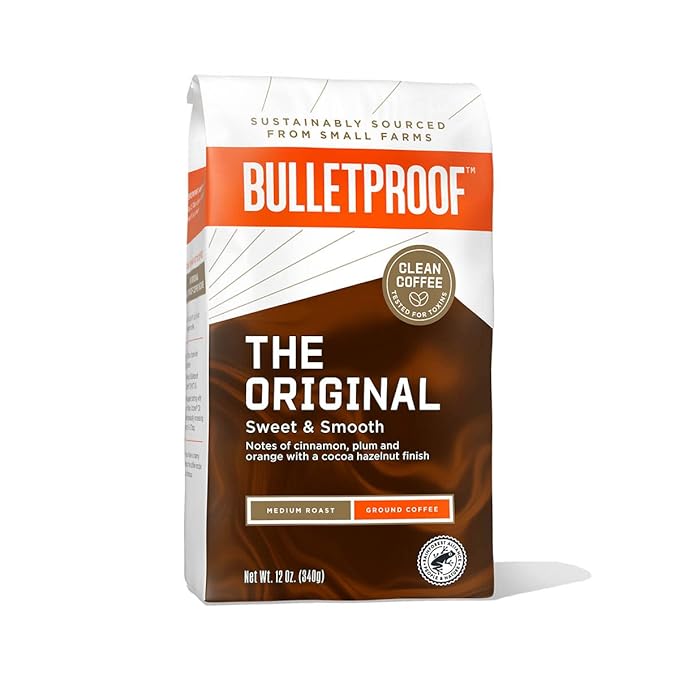 Bulletproof Original Medium Roast Ground Coffee, 12 Ounces, 100% Arabica Coffee Sourced from Central and South America