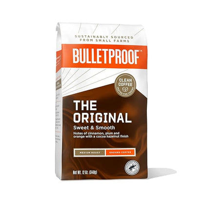 Bulletproof Original Medium Roast Ground Coffee, 12 Ounces, 100% Arabica Coffee Sourced from Central and South America
