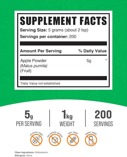 BulkSupplements.com Apple Powder 5g per 1kg (2.2 (2.2 lbs) 1)