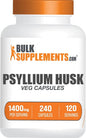 BulkSupplements.com Psyllium Husk Capsules 2 Capsules (1400mg) per 240 Veg