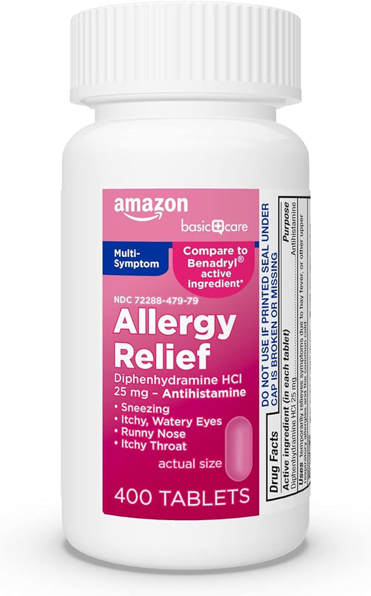 Amazon Basic Care Complete Allergy Relief, 25 mg, 400 Count