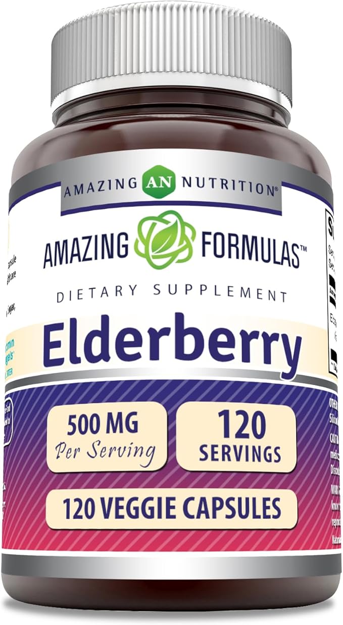 Amazing Formulas Elderberry 500mg 120 Veggie