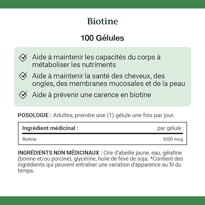 Nature's Bounty Biotin 5000mcg, 100 Count