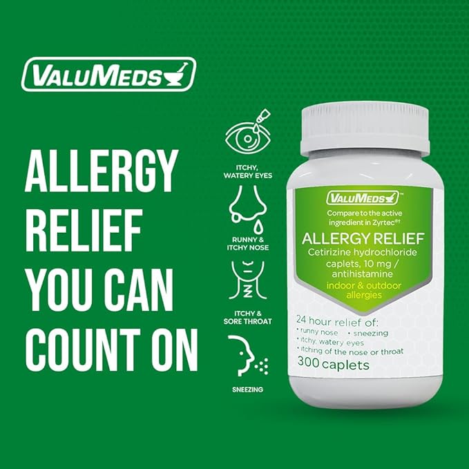 ValuMeds 24-Hour Allergy Medicine (300-Count) Antihistamine 10mg Caplets,