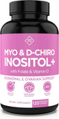 Premium Inositol Supplement - Myo-Inositol and D-Chiro Inositol Plus Folate and Vitamin D - Ideal 40:1 Ratio - Healthy Hormone Balance & Healthy Ovarian Support for Women - Vitamin B8-30 Day Supply