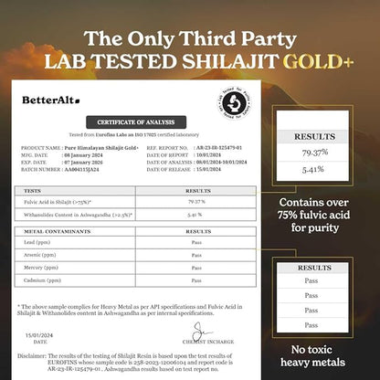 Pure Himalayan Shilajit Gold+ (Pack of 2) 60 60 gm| 16,000 ft -600mg