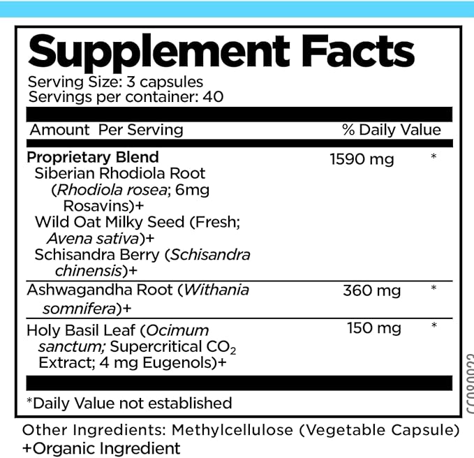 Stress Lift | Best Ashwagandha Supplement 5 in 1 Organic 120 Vegan