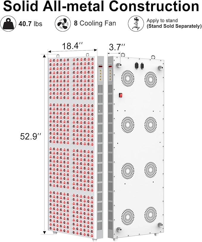 Red Light Therapy, Full Body Red 660nm 850nm 850nm with 480 Dual 800W (Stand