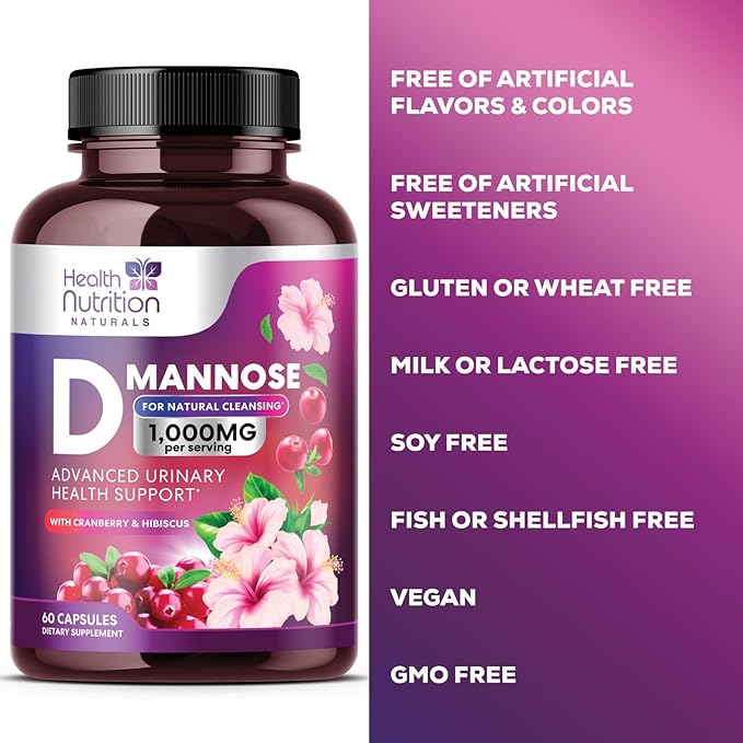 D-Mannose & Cranberry Extract 1350mg Advanced 60 Capsules