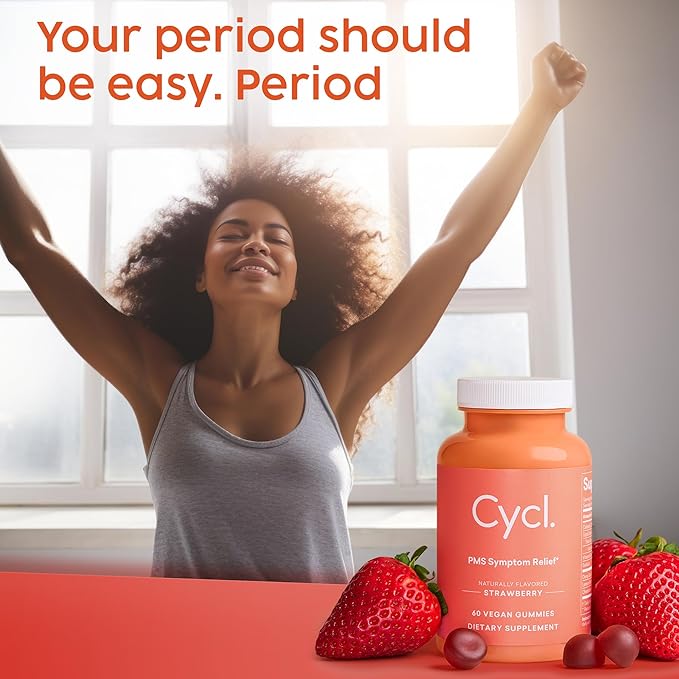 PMS Support Supplement for Women - 60 Gummies for Menstrual Cramp Relief - Period Cramp Pain Relief Supplement - PMS Gummies for Women - Women Hormone Balance Supplements - Menstrual Pain Relief