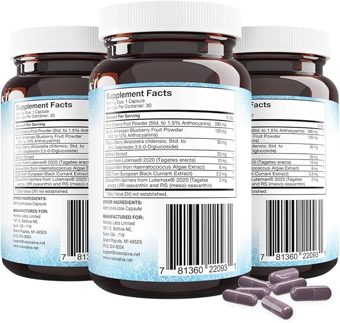 Vision Alive Max with 8 Natural 2020, Bilberries, c3g from (30 Count 3))