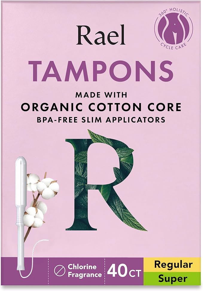 Rael Tampons, Slim Applicator Made (40 Count,