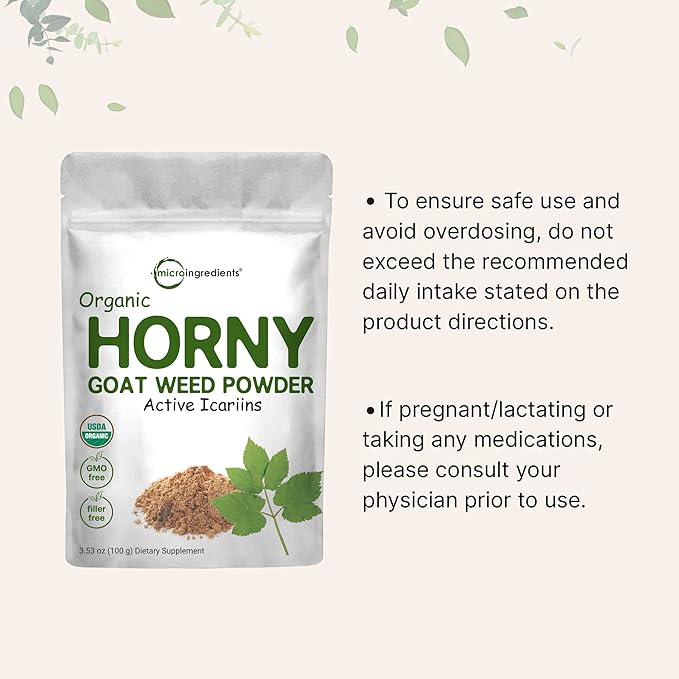 Maximum Strength Organic Pure Horny Goat 100 Grams,