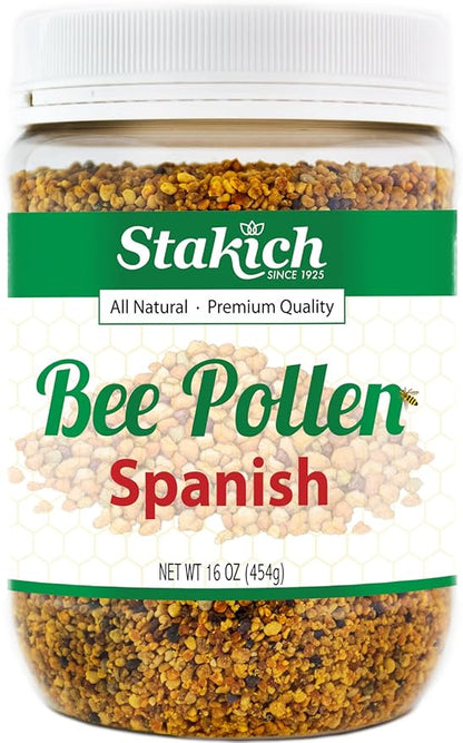 Stakich Spanish Bee Pollen Granules 1 Pound (16 Ounce)