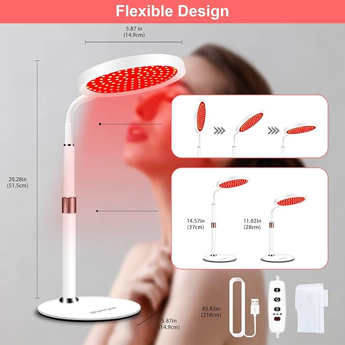 Red Light Therapy with Base, 140 660nm Deep