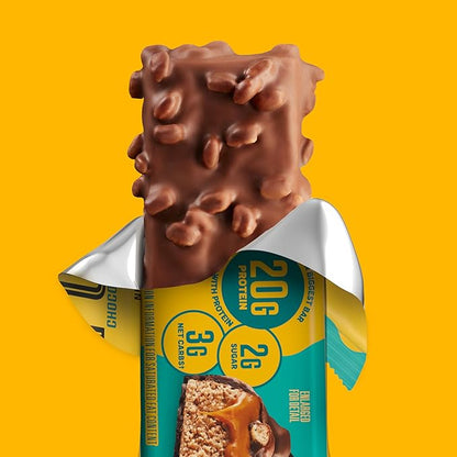 FULFIL Protein Bars, Chocolate Salted Caramel Flavored, 20g Protein, Pantry Staples, 12 Count