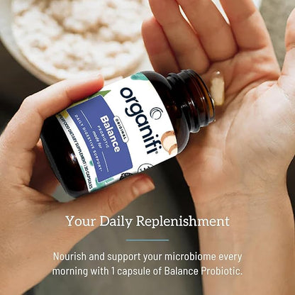 Organifi Balance Probiotics for Digestive Health - 5 Resilient Strains, 30 Vegan Capsules