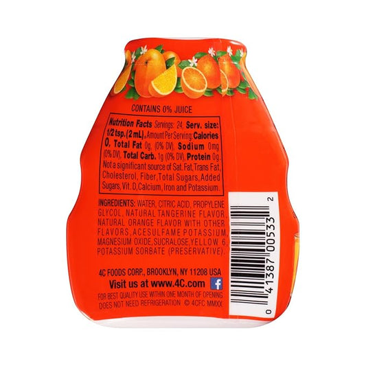 4C Totally Light PSD-Liquid Water Enhancer, Orange/Tangerine, 1.62 Ounce