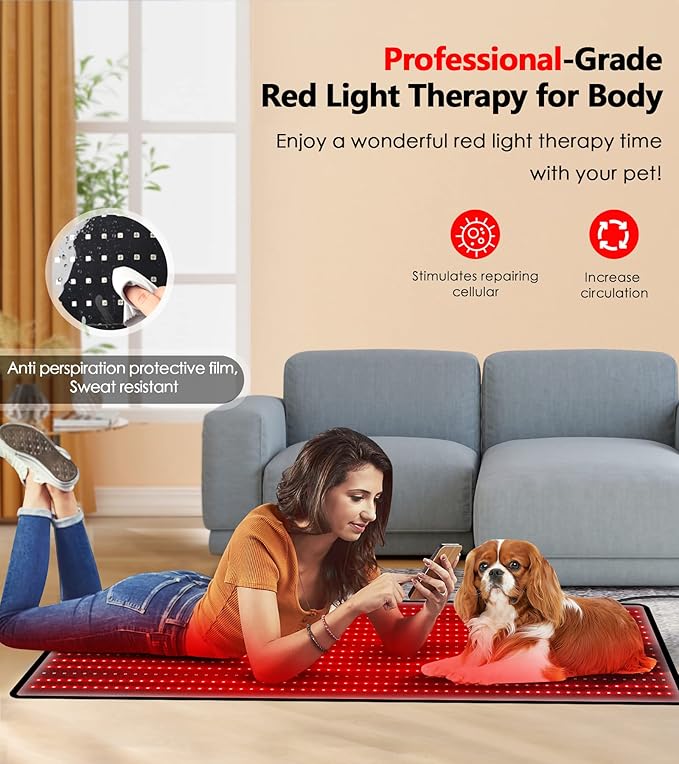 Red Light Therapy Mat, RUISQM 945pcs 63''×22.44'' Large