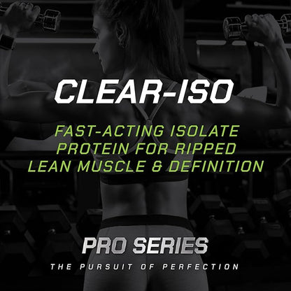 MusclePharm Pro Series Clear-ISO, Clear Protein Powder, 20g Fast-Acting Whey Isolate per Serving Plus BCAAs & L Glutamine | Pro-Grade Muscle Recovery & Growth | Cherry Slush, 1.14 lb, 20 Servings