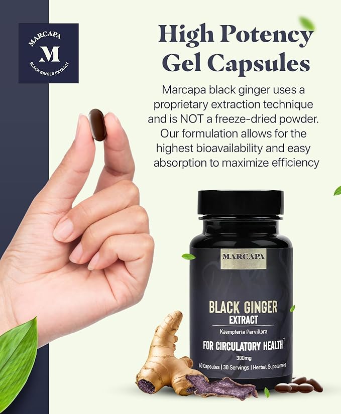 Marcapa Black Ginger Root Supplement 60 Softgels