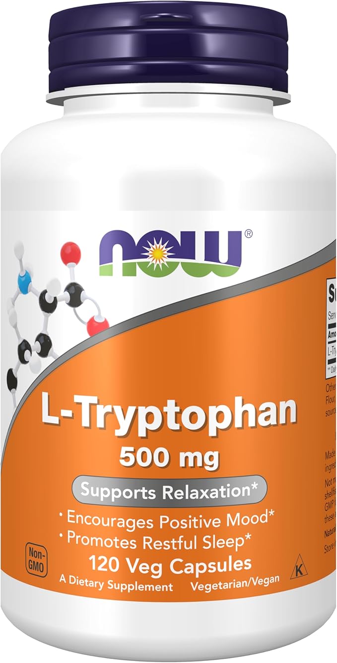 NOW Supplements, L-Tryptophan 500 mg, Encourages 120 Veg
