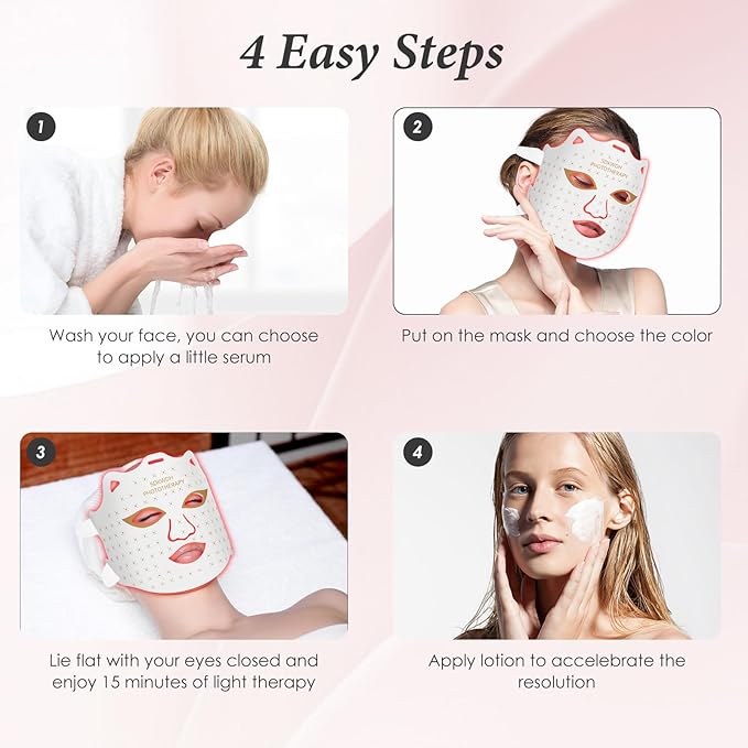 Red Light Therapy Mask for Face, 7 Colors