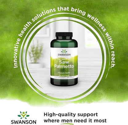 Swanson Saw Palmetto Herbal Supplement for Men Prostate Health Hair Supplement Urinary Health 540 mg 250 Capsules