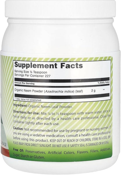 Amazing India USDA Certified Organic Neem 16oz -