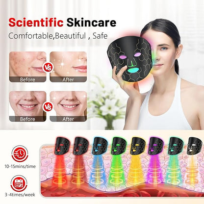 Red Light Therapy Mask for Face, 8-1 Colors 660nm&850nm Infrared