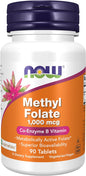 NOW Supplements, Methyl Folate 1,000 mcg, 90 Tablets