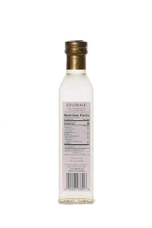 OFLORALE Orange Blossom Water, 8.45 fl oz, Food Grade, 100% Pure & Natural, No Sugar, Zero Calories, for Cooking, Baking and Cocktails
