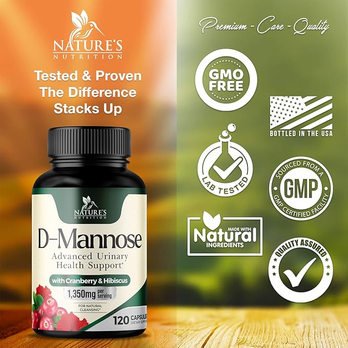 D-Mannose & Cranberry Extract 1350mg Advanced 120 Capsules