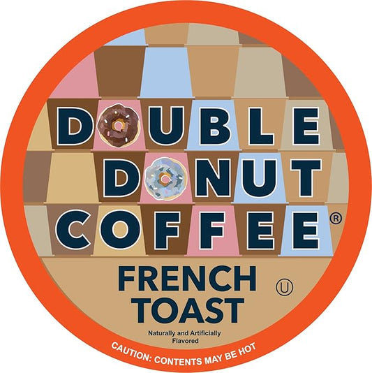 Double Donut CoffeeFrench Toast Flavored Coffee in Single Serve Pods, French Toast Flavor for the Keurig K Cups Brewer, 80 Count