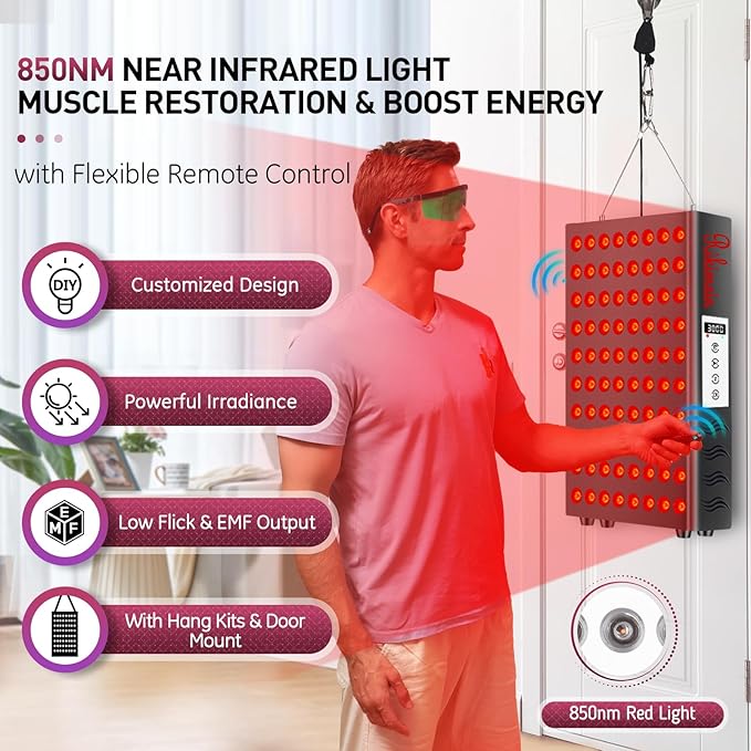 Red Light Therapy, 80LEDs Red Light 660nm & 850nm Near