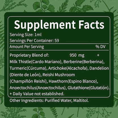 Herbal Tincture –Milk Thistle Artichoke Dandelion 2oz