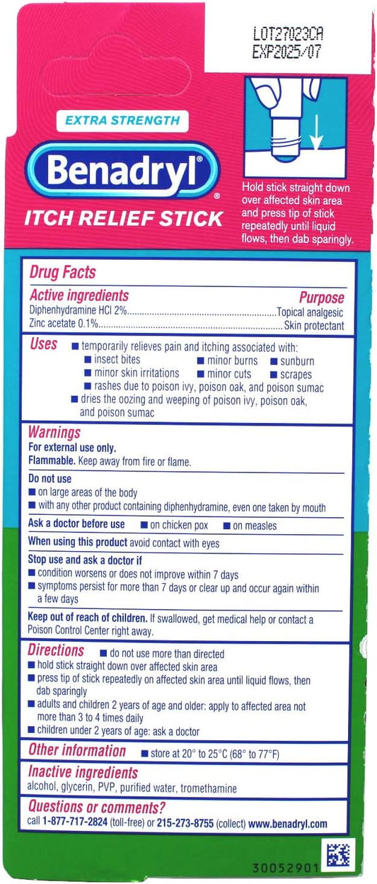 Benadryl Extra Strength Itch Relief Stick, 0.47 fl.