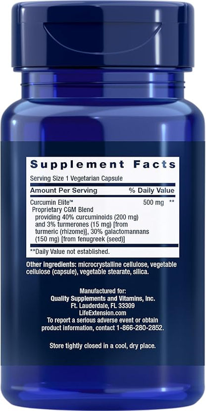 Life Extension Curcumin Elite Turmeric Extract, 60 vegetarian