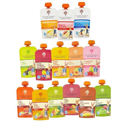 Pumpkin Tree Peter Rabbit Organics, Banana, Mango, and Kale, 4 Squeeze Pouch, Mango, Broccoli & Kale, 4.4 Ounce (Pack of 10)