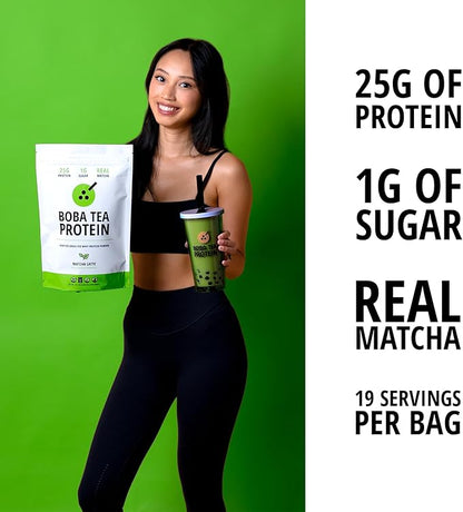 Boba Tea Protein Matcha Latte 25g Grass-Fed 19 Servings