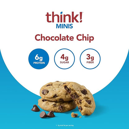 think! Minis Protein Snack Bar, Gluten Free, Chocolate Chip, 15 Count