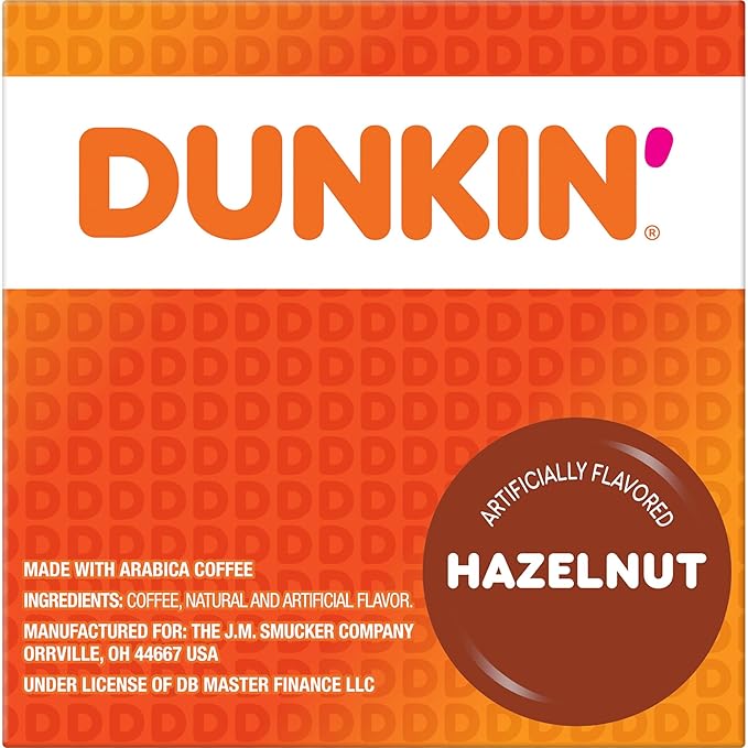 Dunkin' Hazelnut Flavored Coffee, 60 Keurig K-Cup Pods