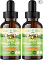 Liquid Omega 3 EPA DHA for Kids - Organic Vegan Omega 3 for Kids Brain Eye and Full Body Development with Vegan DHA EPA & ALA - Kids Omega 3 Liquid Supplement with Algae & Flaxseed Oil - 50 Servings