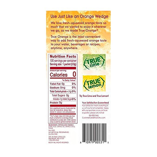 TRUE ORANGE Water Enhancer, Bulk Dispenser Pack 100 Count 1)| Zero