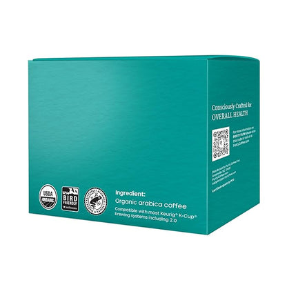 Purity Coffee FLOW Medium Roast Organic Coffee - USDA Certified Organic Specialty Grade Arabica Single-Serve Coffee Pods - Third Party Tested for Mold, Mycotoxins and Pesticides - 12 ct Box