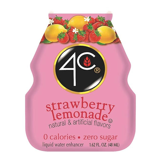 4C Sugar Free A Liquid Water Enhancer 12 Pack, Premium Natural Flavors, 0 Calories (Strawberry Lemonade, 1.62 Ounce (Pack of 12))