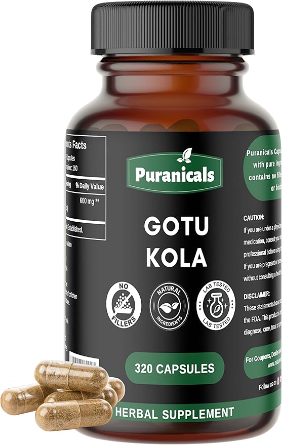 Gotu Kola Premium 320 Capsules Non 600 mg 100% Pure